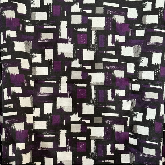 Chico’s Purple Black White Long Sleeves Button Down Shirt size Large (2) - Picture 6 of 8
